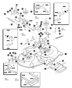 Blade Housing Assembly Diagram and Parts List for 40379X68A 2001 Briggs and Stratton Lawn Tractor
